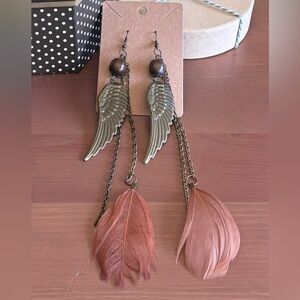 Statement Angel Wings and Feathers Earrings
